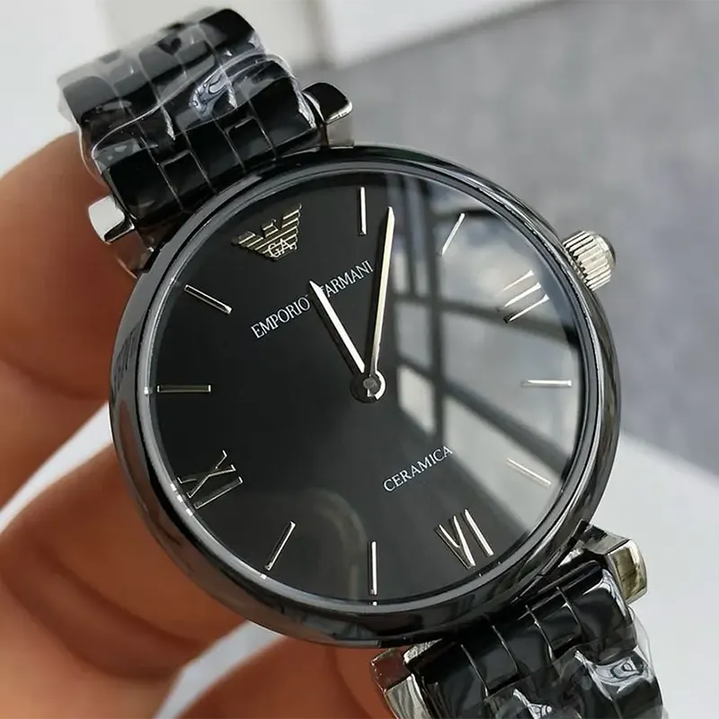 Emporio Armani Ceramica Black Dial Ladies Watch- AR1487